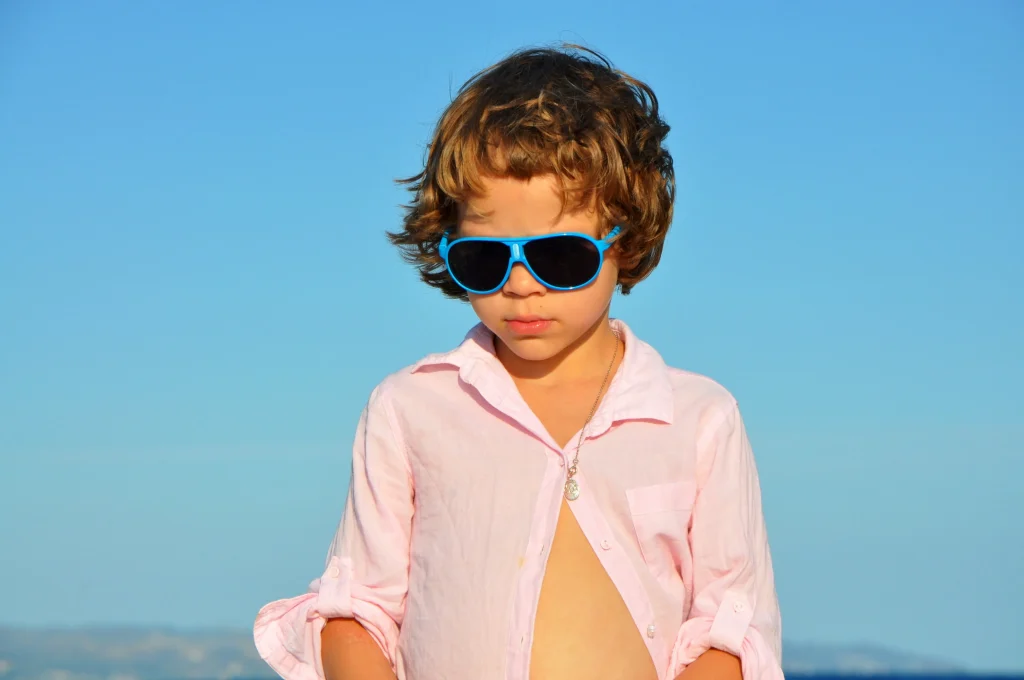 child facing down under sunshine