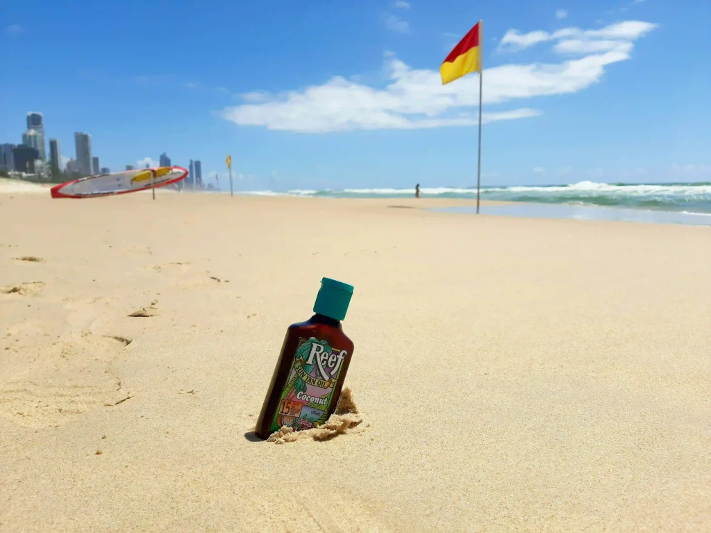 sunscreen at beach
